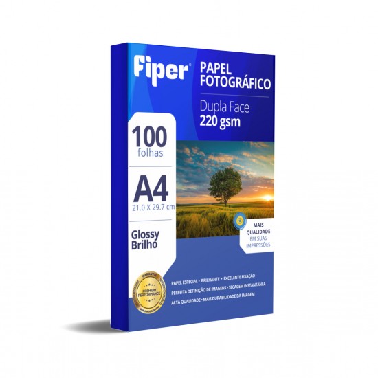 Papel Foto Glossy Dupla Face 220G/M² A4 - 100 Fls Papel Foto Glossy Dupla Face 220G/M² A4 - 100 Fls