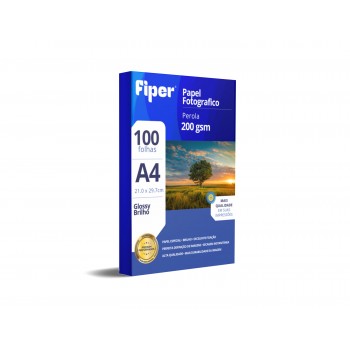 Papel Foto Glossy Textura Perola 200G/M² A4 - 100 Fls